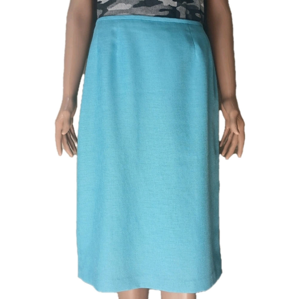 Le suit Skirt Women sz 6  Turquoise Pencil Midi  pre-owned